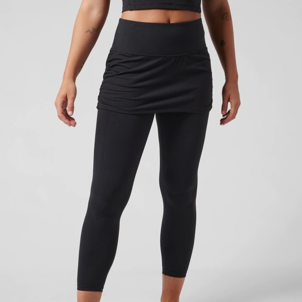 NWT Athleta Elation 2 in 1 7/8 Tight in Powervita. Size S BLK